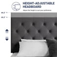 thumbnail image 6 of Sifurni Full Fabric Upholstered Platform Bed Frame with Adjustable Diamond-Tufted Headboard, Dark Gray, 6 of 8