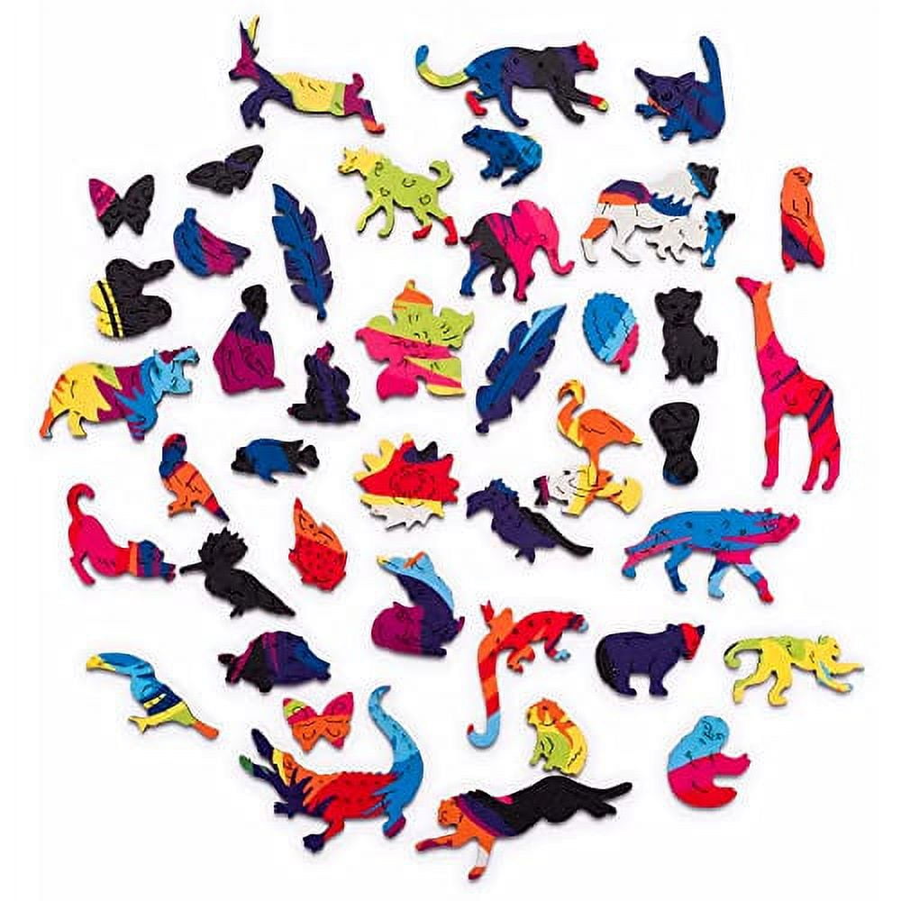 WOOSAIC Wooden Jigsaw Puzzle Hologram Lion 500 Pieces
