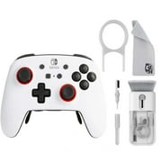Pre-Owned PowerA - FUSION Pro Wireless Controller for Nintendo Switch - White/Black With Cleaning Electric kit Bolt Axtion Bundle (Refurbished: Like New)