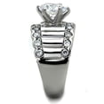thumbnail image 4 of High polished (no plating) Stainless Steel Ring with AAA Grade CZ in Clear for Women Clear Stone Color Style TK1524 Size 6, 4 of 4