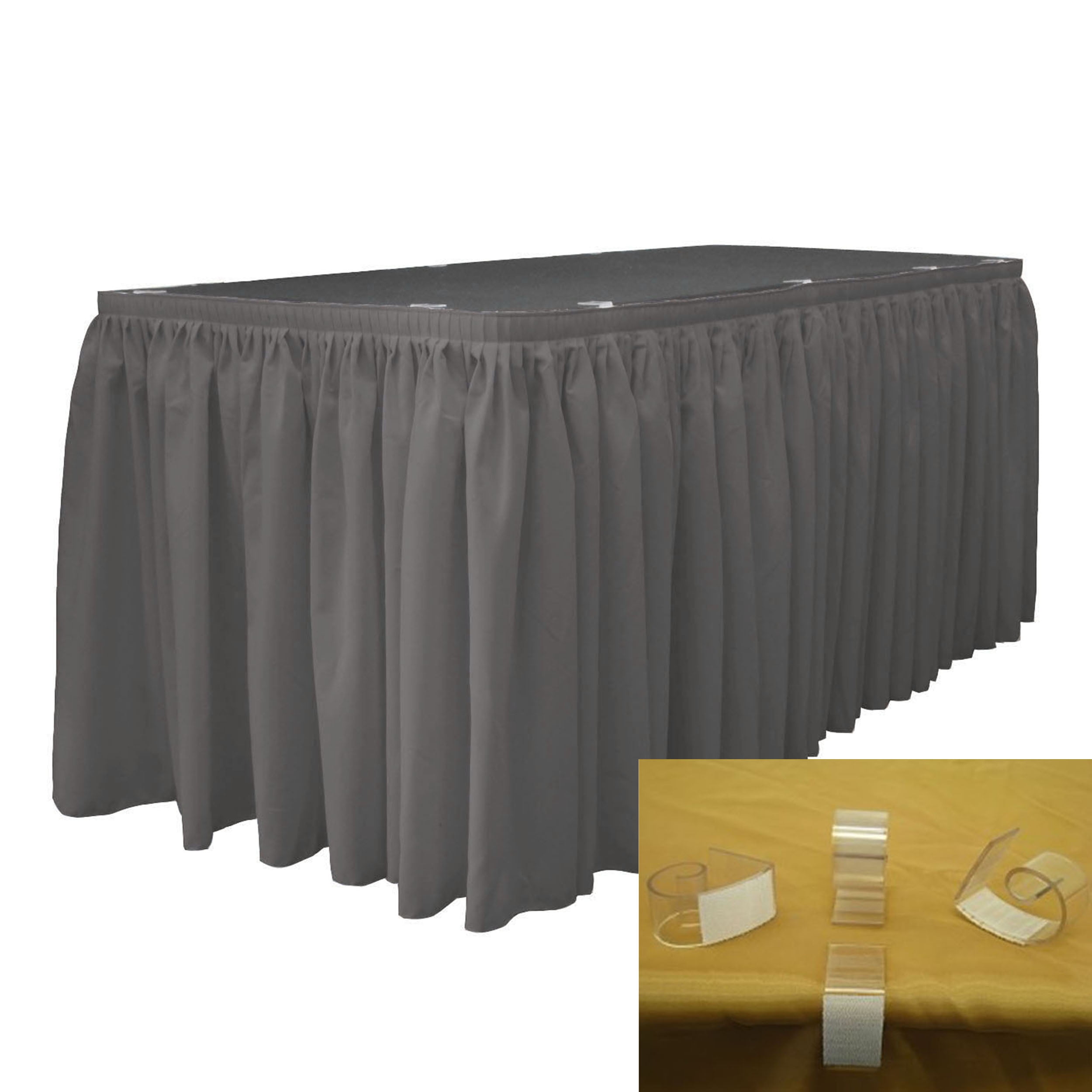 15 Table Skirts 14ft x 29" Banquet 100% Polyester Skirting 3 Colors Made USA 