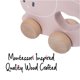 thumbnail image 4 of Montessori Mama Juguete de madera para empujar y tirar, conejo, juguete para bebé, juguetes vintage para tirar, actividad de aprendizaje, seguro, ideal para el desarrollo de habilidades y tiempo de ju, 4 of 5