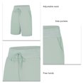 thumbnail image 4 of Pantalones cortos deportivos sueltos para mujer, cintura elástica, cordón, bolsillos laterales, pantalones cortos deportivos suaves informales para correr, 4 of 5