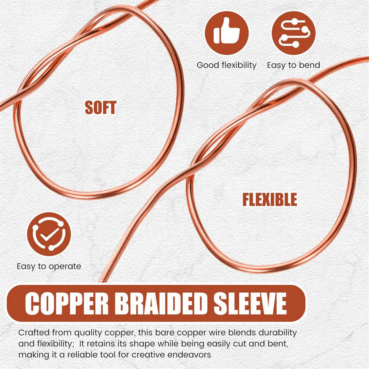 8 Gauge 100 Ft Pure Bare Copper Wire for Jewelry Making, Crafts, and Electroculture Gardening