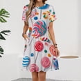 thumbnail image 2 of Pastel Rainbow Lollipop Women's Dress Short Sleeve Summer Sundress Summer Women Clothes, 2 of 7