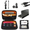Carrying Bag+Clear Cover Case+Charging Cable+Car Charger+Screen Protector Accessories Kit for Nintendo 3DS LL / XL