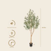 Nafresh 6FT Large er Style Artificial Olive Tree, Realistic Faux Olive Plant for Indoor Décor