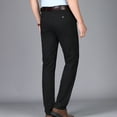 thumbnail image 5 of JSGEK Men's Chino Performance Pants Workwear Suit Pants Fashion Derssy Pants for Men Stretch Straight Leg Pants Trendy Male Casual Business Solid Color Regular Fit Comfort Trousers Black L, 5 of 5