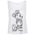 thumbnail image 1 of Disney - Camiseta sin Mangas de Mickey Mouse Boceto para Mujer (Blanco, Negro), 1 of 2