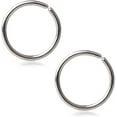 thumbnail image 1 of Briana Williams 18G 20G Round Ends Stainless Steel Clip on Closure Seamless Ring Fake Nose Lip Helix Cartilage Tragus Ear Hoop 6-10mm 2PCS, 1 of 1