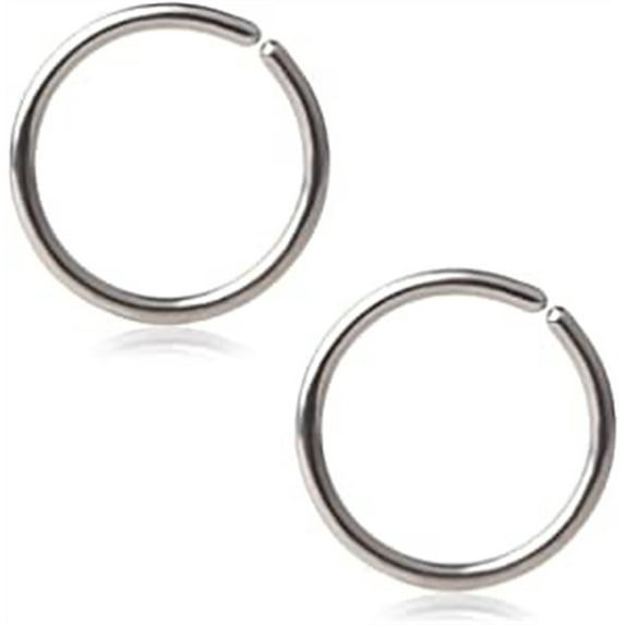 Briana Williams 18G 20G Round Ends Stainless Steel Clip on Closure Seamless Ring Fake Nose Lip Helix Cartilage Tragus Ear Hoop 6-10mm 2PCS