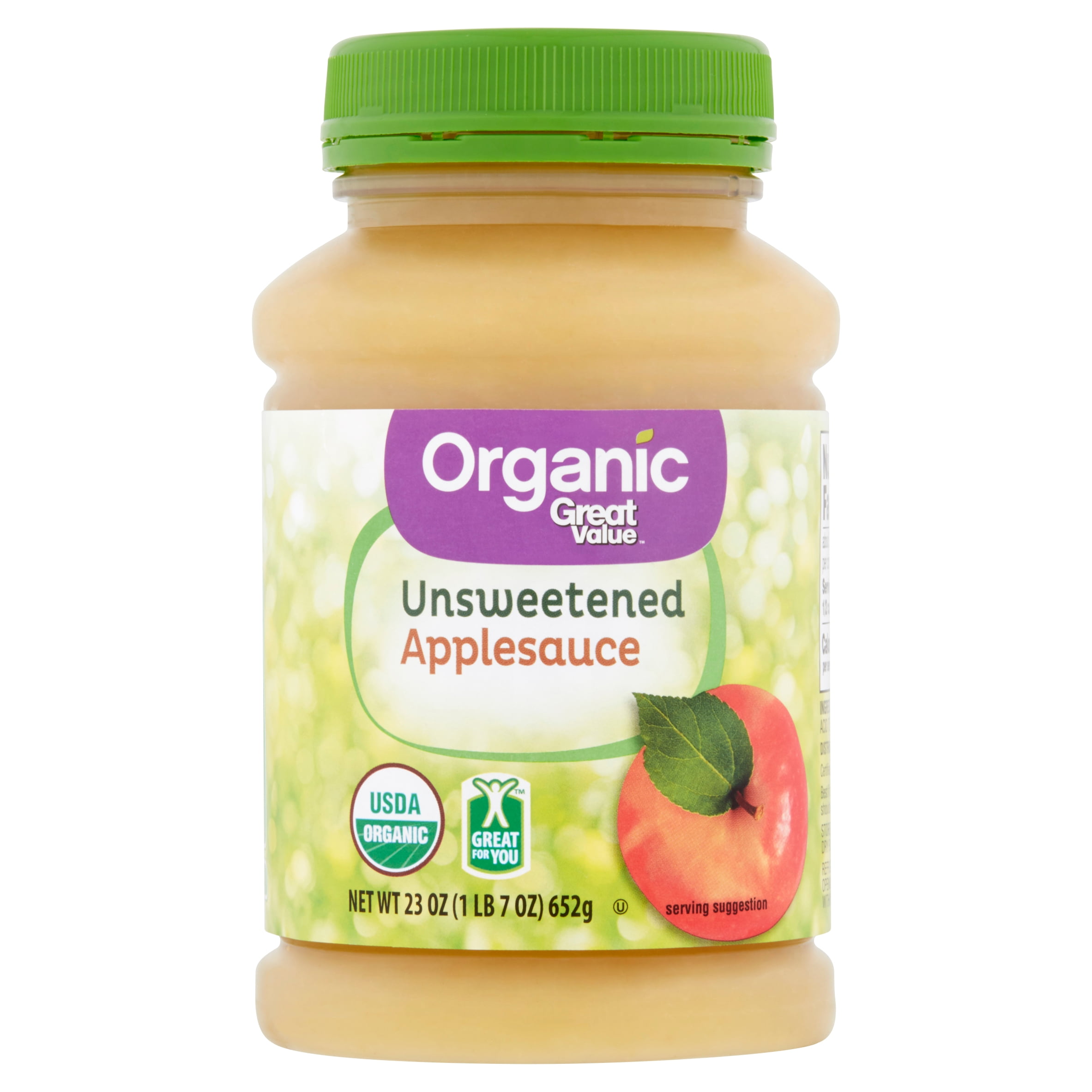 Great Value Organic Unsweetened Applesauce 23oz Jar