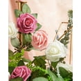 thumbnail image 2 of 25Pcs Artificial Roses Flowers Fake Roses with Stems Real Touch Foam Flowers for DIY Wedding Bouquet Baby Shower Centerpiece Floral Arrangement Party Home Decor(Black), 2 of 5