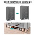 thumbnail image 4 of 33Inch Wide Portable Wardrobe Closet with 1 Hanging Rod and 6 Shelves, Clothes Rack with Cover for Bedroom, Grey, 4 of 7