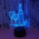 thumbnail image 4 of Lámpara de ilusión LED de luz nocturna 3D, lámpara de mesa de mesita de noche, 16 luces que cambian de color con base plana acrílica como decoración del hogar, 4 of 4