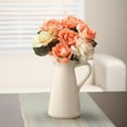 thumbnail image 5 of Hosley 10 Inch High Floral Modern Elegance Off-White Ceramic Pitcher Tabletop Vase, 5 of 6