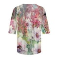 thumbnail image 5 of Sakmal Casual Tops for Women Elbow-Length Crew Neck Graphic T-Shirts Womens Shirts for Summer, 5 of 5