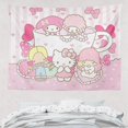 thumbnail image 2 of Decoración de pared Kawaii Sanrios Kitty Kuromi My Melody Cinnamoroll dibujos animados lindo fondo de habitación póster de tela pared regalo para niña, 2 of 3