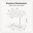 thumbnail image 2 of KPUY Adjustable Overbed Table with Hidden Wheels, Tilt Top, White, 2 of 9