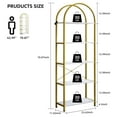 thumbnail image 2 of 5-Tier Arched Bookshelf, Industrial Style Open Bookcase with Metal Frame, Freestanding Display Shelving Unit for Living Room, Bedroom, Office Storage, 2 of 8