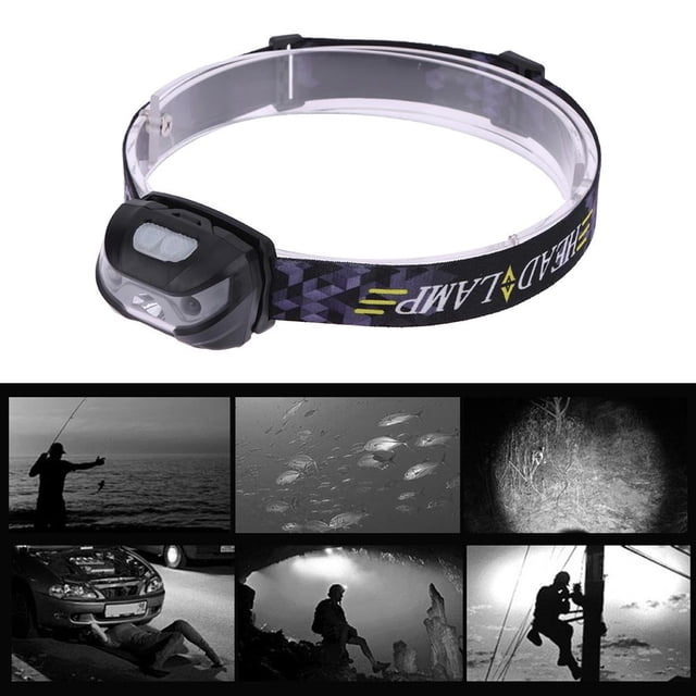 Faro LED de tres modos linterna de cabeza con Sensor de Ehuebsd movimiento recargable para Camping montañismo y senderismo