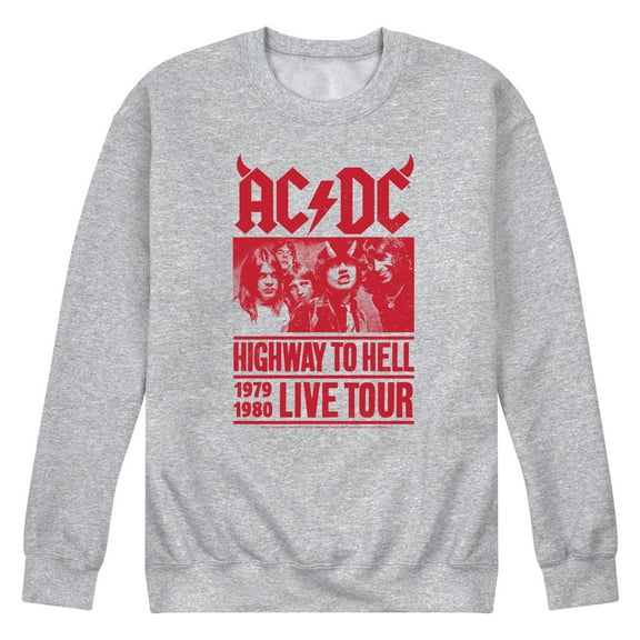 ACDC - Highway To Hell Poster Style - Men's Crew Neck Fleece Pullover