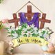 thumbnail image 5 of Decoraciones de Pascua, adornos de Pascua, regalos de Pascua, decoración del hogar, crucifixión de Pascua, Él ha resucitado, ideas para letreros de madera, placas decorativas, placa decorada con cruz, 5 of 6