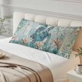 thumbnail image 5 of Teal Sea Turtle Coastal Body Pillow Cover 20x54, Nautical Summer Beach Starfish Decorative Pillowcase with Zipper, Microfiber Pillow Protector, Soft Breathable Long Lumbar Pillowcases for Women, 5 of 9