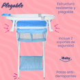 thumbnail image 3 of Bañera Para Bebé Ibaby Fiume Plegable Con Organizador y cojín azul, 3 of 10