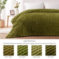 thumbnail image 5 of Whale Flotilla 60"x 80" Twin Size Blanket for Bed with Expanded 3D-Jacquard Pattern, Fuzzy Soft Cozy Exquisite Blankets or All Season, Warm and Fluffy, Olive, 5 of 10