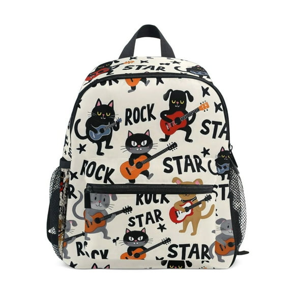 ALAZA Guitar Cute Cat School Backpack Small Bookbag Mini Bags