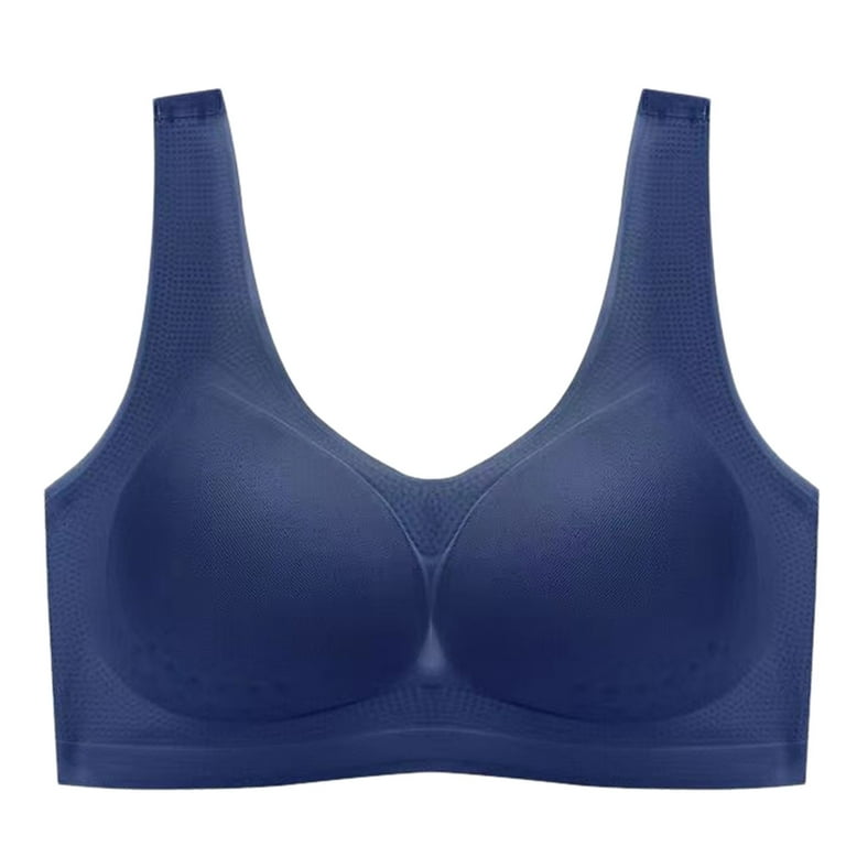 Plus Size Sports Bras for Women Ser Thin Ice Silk Seamless Big Chest Shows  Small Droop Beauty Vest Shapermint Bra for Womens Wirefree Gray XXXL 