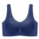 thumbnail image 4 of Gibobby Brasier deportivo para mujer Ropa interior sin costuras de seda helada súper fina, pecho grande para mujer, pequeño, sin anillo de, caída de tamaño(Azul,4XL), 4 of 5