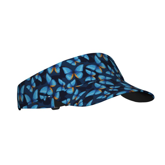 Fotbe Blue Butterfly Visera Deportiva con Diseño, Gorra Abierta Ajustable de Algodón para Mujer y Hombre