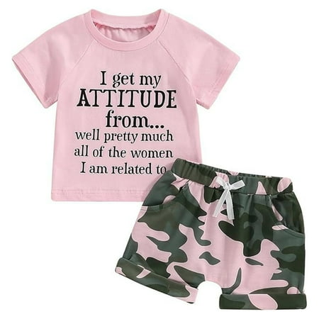 Gubotare Summer Outfits for Girls Baby Girl Summer Clothes Solid Ruffle Sleeve TopShorts 2PCS Outfits Set Pink 2-3 Years