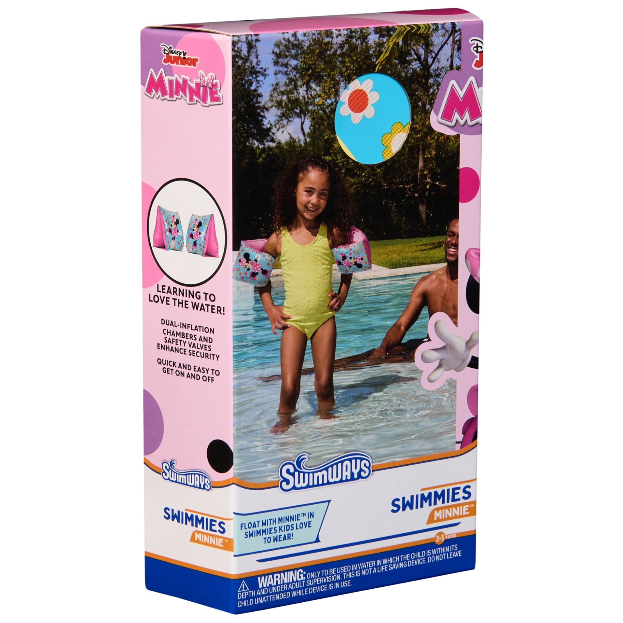 SwimWays Disney Minnie Mouse Unisex Swim Arm Floaties for Kids Age 3-5