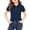 Navy, variant on Girls Short Sleeve Shirt, Solid Color Collared Casual Top with Button Closure, Classic and Comfortable for School, Daily Wear, and Play, Soft Fabric for Easy Movement and All-Day Comfort - Beige