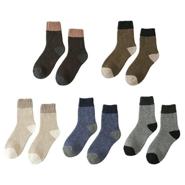 5 Pairs Wool Socks for Men, Thick Warm Winter Wool Socks