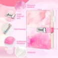 thumbnail image 2 of Agenda Beadsky con candado para niñas y mujeres, tamaño A5, con bolígrafo, color rosa, 2 of 7