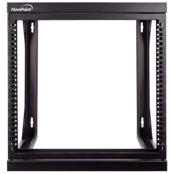 Rack para servidores NavePoint 9U, marco abierto, red informática de 19 pulgadas, negro