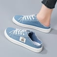 thumbnail image 6 of Mepaouo Women's Slip on Sneakers Canvas Mules Shoes Low Top Fashion Casual Backless Loafers Blue 8.5, 6 of 8