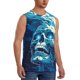 thumbnail image 2 of Fotbe Abstract Blue Skull Men's Camiseta sin Mangas Estampada para Hombres, Playera Casual para Gimnasio, Entrenamiento, Playa-XX-Large, 2 of 7