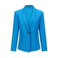 thumbnail image 6 of AZoiNM Women's Slim Fit One-Button Notch Lapel Blazer & Pants Set, Business Casual Work Suit for Office, 70% Polyester 30% Viscose, Lake Blue/Light Purple, Fall Winter Spring, 6 of 7
