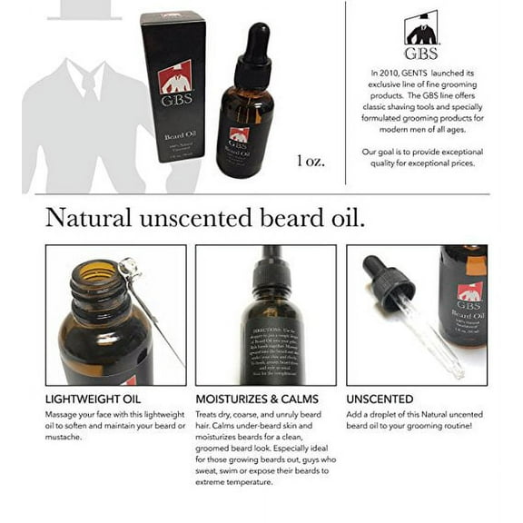 GBS Unscented 1oz Beard Oil - Doppler included!