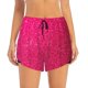 thumbnail image 2 of Balery Rose Red Glitter Pantalones cortos deportivos para mujer con forro y dos bolsillos, elásticos, para entrenamiento, gimnasio, yoga-XX-Large, 2 of 7