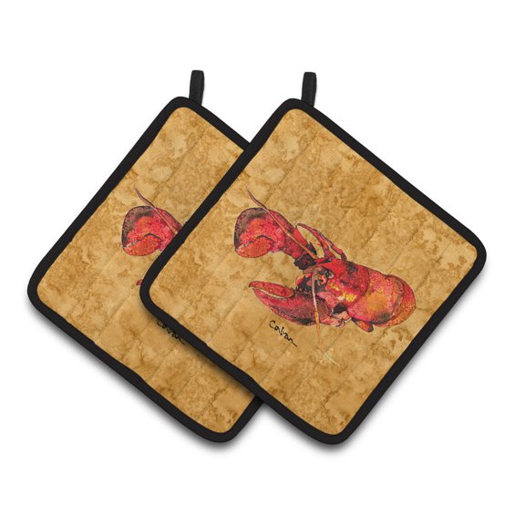 Carolines Treasures 8715PTHD Lobster Pair of Pot Holders , 7.5HX7.5W, multicolor
