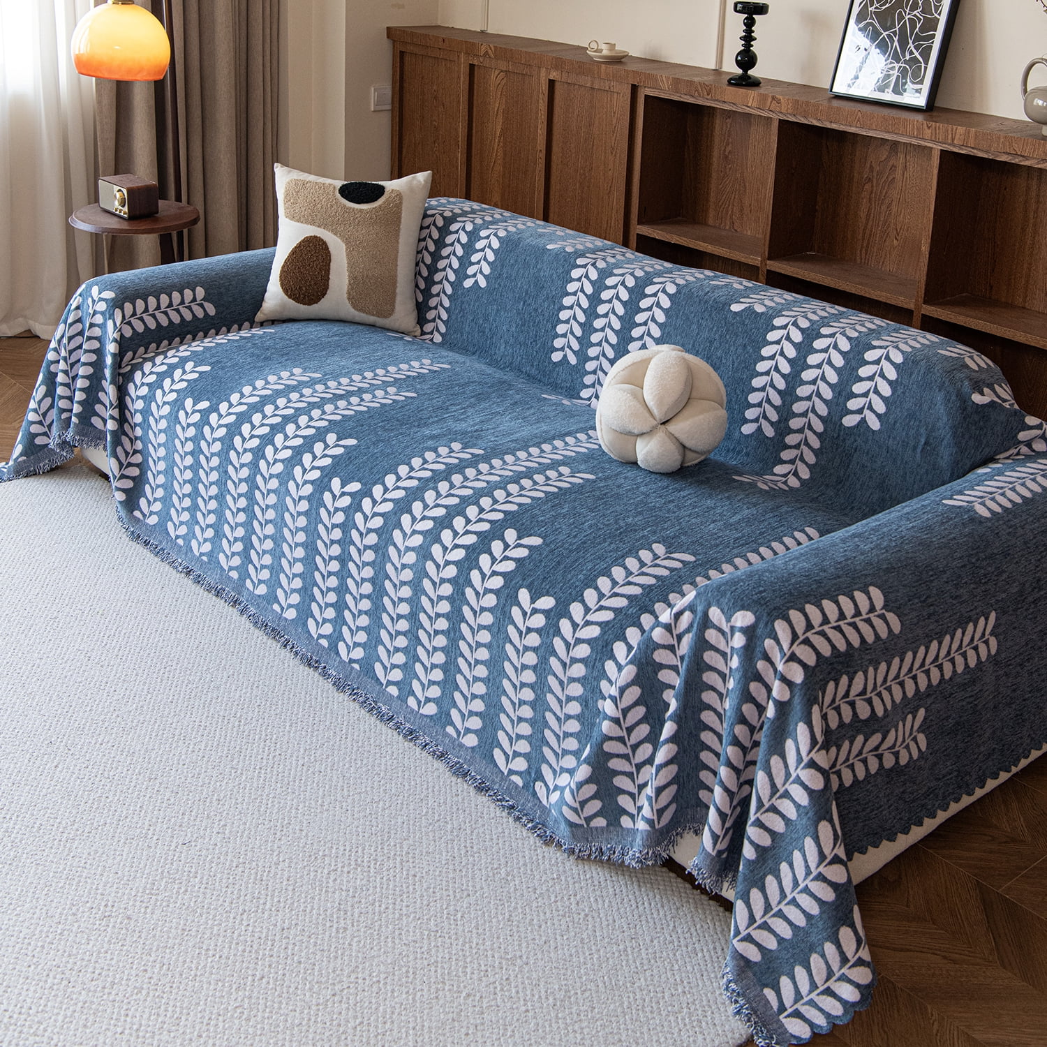 Jessy Home Sofa Covers Couch Cover Sofa Slipcover for Most Shape Sofas Multi-Function Furniture Cover for Pets Cats Dogs Home Decor 71"x 118"Deep Blue