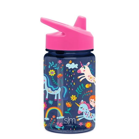 Simple Modern Kids Tritan Summit Sippy Cup for Toddlers - 12oz Plastic Baby Water Bottle for Girls and Boys - Unicorn Rainbows