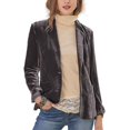 thumbnail image 4 of CENL Womens Long Sleeve Velvet Blazer Jacket Open Front Cardigan Coats Outerwear, 4 of 9