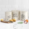 thumbnail image 2 of Kook 3-Pc Garlic, Onion and Potato Storage Kitchen Shelf Canister Set, Coconut Cream, 2 of 8